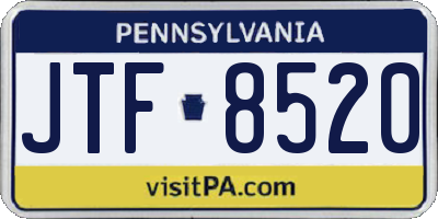 PA license plate JTF8520