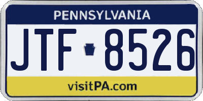 PA license plate JTF8526