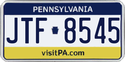 PA license plate JTF8545