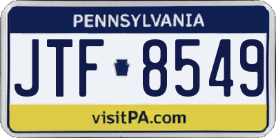PA license plate JTF8549