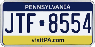 PA license plate JTF8554
