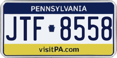 PA license plate JTF8558