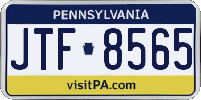 PA license plate JTF8565