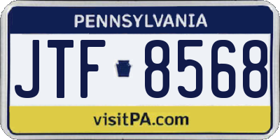 PA license plate JTF8568