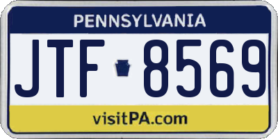 PA license plate JTF8569