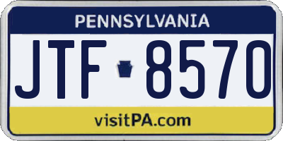 PA license plate JTF8570