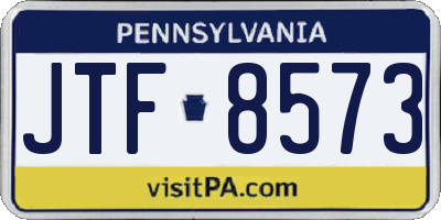 PA license plate JTF8573