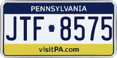 PA license plate JTF8575