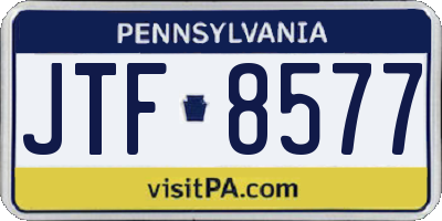 PA license plate JTF8577