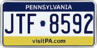 PA license plate JTF8592