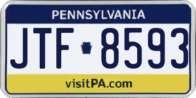 PA license plate JTF8593