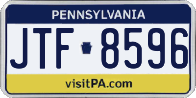 PA license plate JTF8596