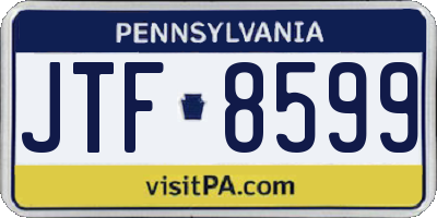 PA license plate JTF8599