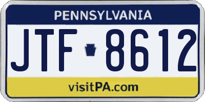 PA license plate JTF8612