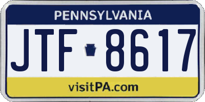 PA license plate JTF8617
