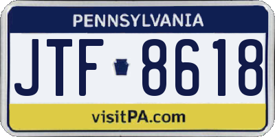 PA license plate JTF8618