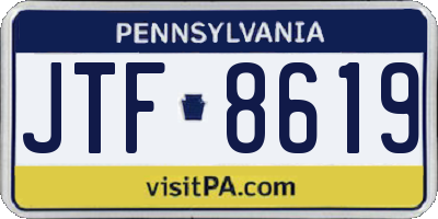 PA license plate JTF8619