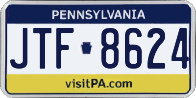 PA license plate JTF8624