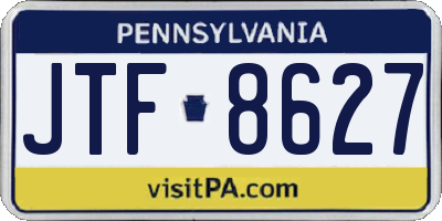 PA license plate JTF8627