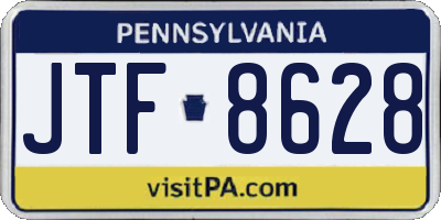 PA license plate JTF8628