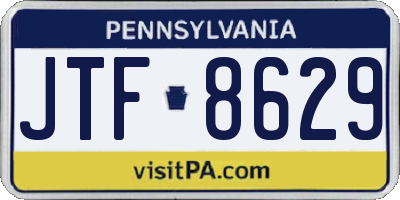 PA license plate JTF8629