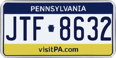 PA license plate JTF8632