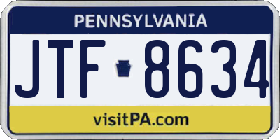 PA license plate JTF8634