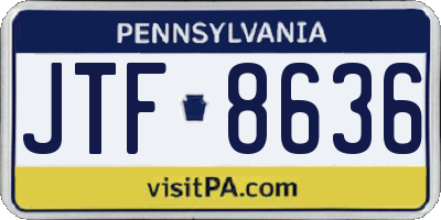 PA license plate JTF8636