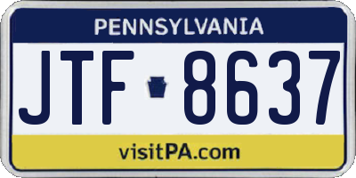 PA license plate JTF8637