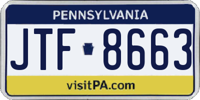 PA license plate JTF8663