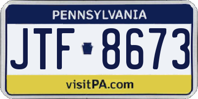PA license plate JTF8673