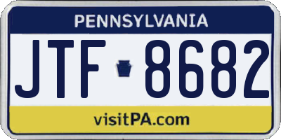 PA license plate JTF8682