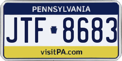 PA license plate JTF8683