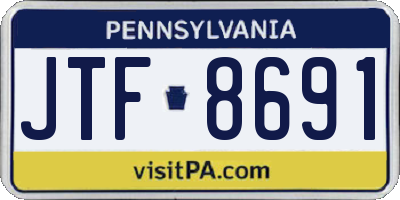 PA license plate JTF8691
