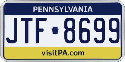 PA license plate JTF8699