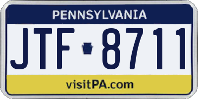 PA license plate JTF8711
