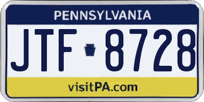 PA license plate JTF8728