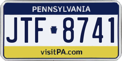 PA license plate JTF8741