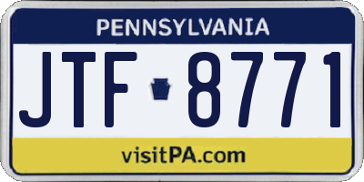 PA license plate JTF8771