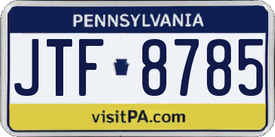 PA license plate JTF8785