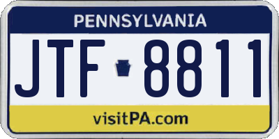 PA license plate JTF8811