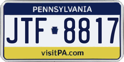PA license plate JTF8817
