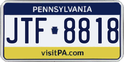 PA license plate JTF8818