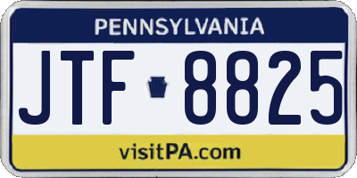 PA license plate JTF8825