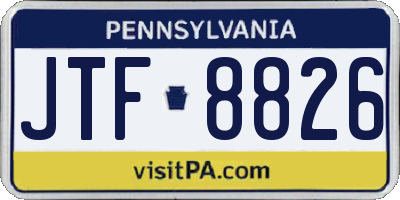 PA license plate JTF8826