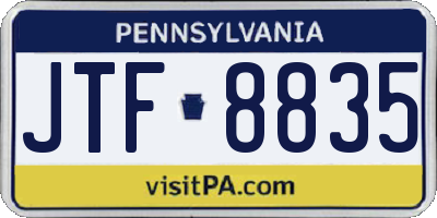 PA license plate JTF8835