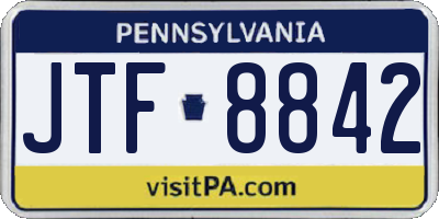 PA license plate JTF8842