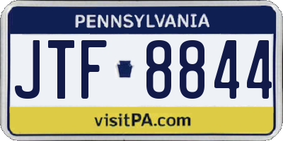 PA license plate JTF8844