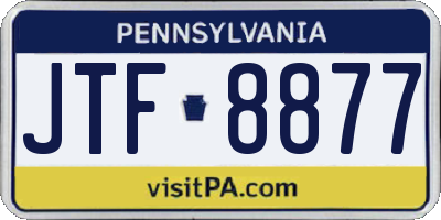 PA license plate JTF8877