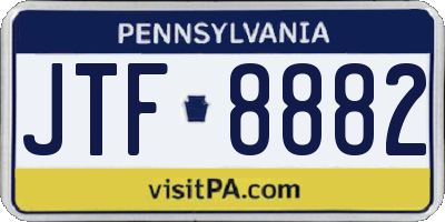 PA license plate JTF8882